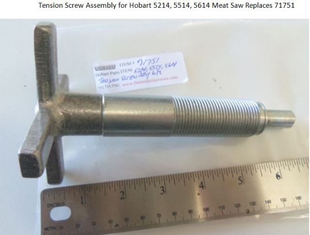 Blade Tension Screw Assy 6 1/2'' For HOBART 5214, 5514, 5614 Replaces 71751